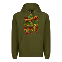 Army Green let's fiesta mexican hat Premium Hoodie - BarkalooDesign