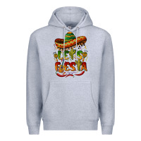 Heather Grey let's fiesta mexican hat Premium Hoodie - BarkalooDesign