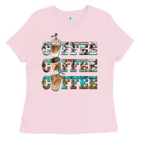Bubblegum Pink western coffees Ladies Tee - BarkalooDesign