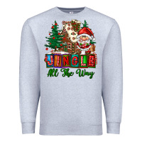 Heather Grey jingle all the way Premium Sweatshirt - FaDigitalArtStudio