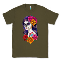 Army Green sugar skull girl Classic Tee - RanaPortraitStore