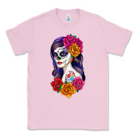 Bubblegum Pink sugar skull girl Classic Tee - RanaPortraitStore