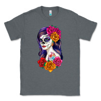 Charcoal Heather sugar skull girl Classic Tee - RanaPortraitStore