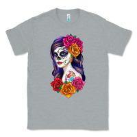 Heather Grey sugar skull girl Classic Tee - RanaPortraitStore