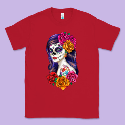 Sugar Skull Girl Classic Tee Designed By Ranaportraitstore