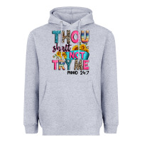 Heather Grey thou shalt not try me mood 24 7 Heavyweight Hoodie - Zillion Design Studio