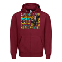 Burgundy living life somewhere between jesus Zipper Hoodie - texasbilliewilder