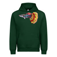 Forest Green Guppy Fish Urban Hoodie - LillyAllenDesigns