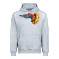 Heather Grey Guppy Fish Urban Hoodie - LillyAllenDesigns