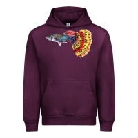 Mauve Wine Guppy Fish Urban Hoodie - LillyAllenDesigns