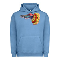 Pigment Pebble Blue Guppy Fish Urban Hoodie - LillyAllenDesigns
