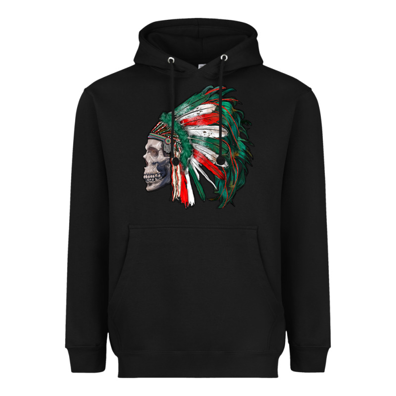 Mexican Indian Headdress With Skull Heavyweight Hoodie by RanaPortraitStore | Teevron