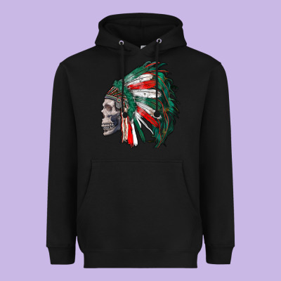 Mexican Indian Headdress With Skull Heavyweight Hoodie Designed By Ranaportraitstore