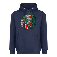 Navy mexican indian headdress with skull Heavyweight Hoodie - RanaPortraitStore