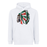 White mexican indian headdress with skull Heavyweight Hoodie - RanaPortraitStore