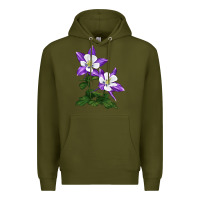 Army Green rocky mountain columbine Premium Hoodie - LillyAllenDesigns