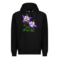 Black rocky mountain columbine Premium Hoodie - LillyAllenDesigns