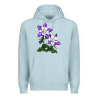 Blue Mist rocky mountain columbine Premium Hoodie - LillyAllenDesigns