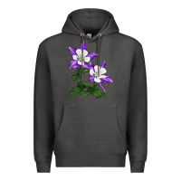Charcoal Heather rocky mountain columbine Premium Hoodie - LillyAllenDesigns