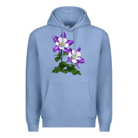 Colony Blue rocky mountain columbine Premium Hoodie - LillyAllenDesigns