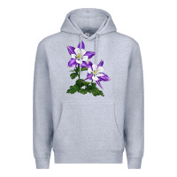 Heather Grey rocky mountain columbine Premium Hoodie - LillyAllenDesigns