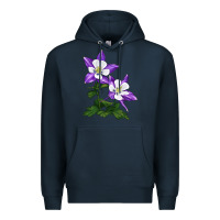 Navy rocky mountain columbine Premium Hoodie - LillyAllenDesigns
