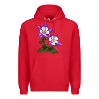 Red rocky mountain columbine Premium Hoodie - LillyAllenDesigns