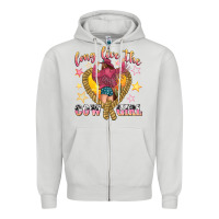 Dove Grey long live the cowgirl Zipper Hoodie - texasbilliewilder