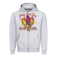 Heather Grey long live the cowgirl Zipper Hoodie - texasbilliewilder