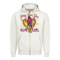 Oatmeal Heather long live the cowgirl Zipper Hoodie - texasbilliewilder
