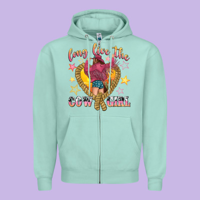 Long Live The Cowgirl Zipper Hoodie Designed By Texasbilliewilder