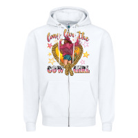 White long live the cowgirl Zipper Hoodie - texasbilliewilder