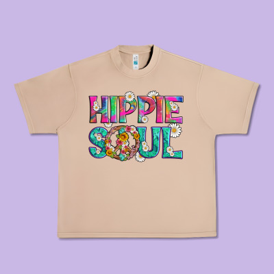 Hippie Soul With Tie Dye And Flowers Urban Heavy Tee Designed By Artiststas