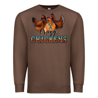 Chestnut crazychickens Premium Sweatshirt - CowhideDigitalArt