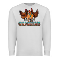 Dove Grey crazychickens Premium Sweatshirt - CowhideDigitalArt