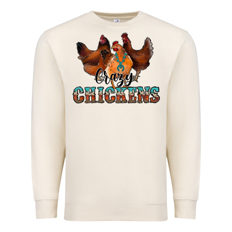Crazychickens Premium Sweatshirt by CowhideDigitalArt | Teevron