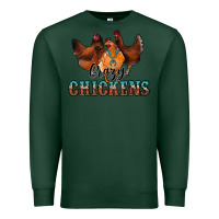 Sports Green crazychickens Premium Sweatshirt - CowhideDigitalArt