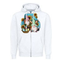 White Easter Gnomes Egg Sunflowers Truck Zipper Hoodie - RanaPortraitStore