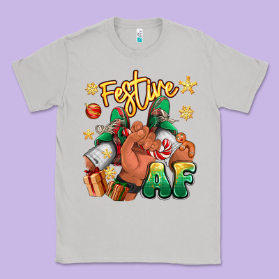 Festive Af Christmas Black Man Sneakers Classic Tee Designed By Ranaportraitstore