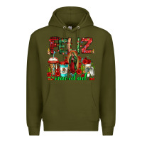Army Green feliz navidad lady of Guadalupe christmas coffee Premium Hoodie - Jasminsmagicworld