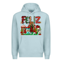 Blue Mist feliz navidad lady of Guadalupe christmas coffee Premium Hoodie - Jasminsmagicworld
