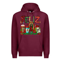 Burgundy feliz navidad lady of Guadalupe christmas coffee Premium Hoodie - Jasminsmagicworld