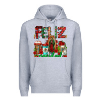 Heather Grey feliz navidad lady of Guadalupe christmas coffee Premium Hoodie - Jasminsmagicworld