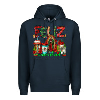Navy feliz navidad lady of Guadalupe christmas coffee Premium Hoodie - Jasminsmagicworld