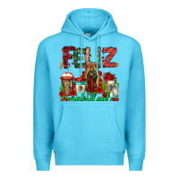 Ocean Blue feliz navidad lady of Guadalupe christmas coffee Premium Hoodie - Jasminsmagicworld