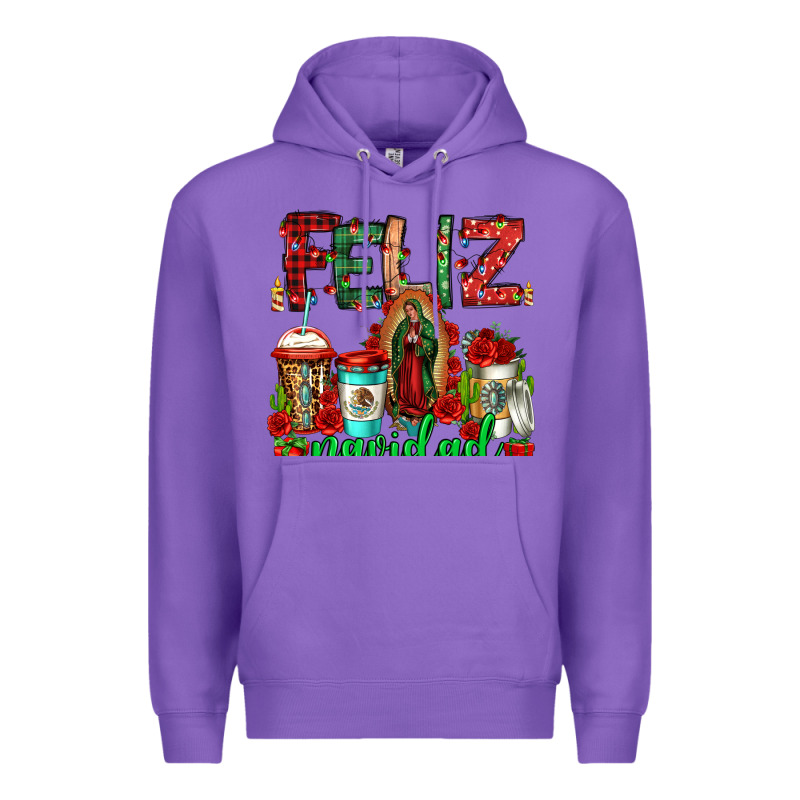 Feliz Navidad Lady Of Guadalupe Christmas Coffee Premium Hoodie by Jasminsmagicworld | Teevron