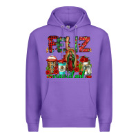Purple feliz navidad lady of Guadalupe christmas coffee Premium Hoodie - Jasminsmagicworld