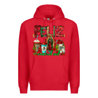 Red feliz navidad lady of Guadalupe christmas coffee Premium Hoodie - Jasminsmagicworld