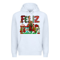 White feliz navidad lady of Guadalupe christmas coffee Premium Hoodie - Jasminsmagicworld