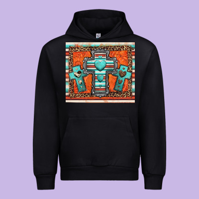 Turquoise Gemstone Crosses Urban Hoodie Designed By Jasminsmagicworld